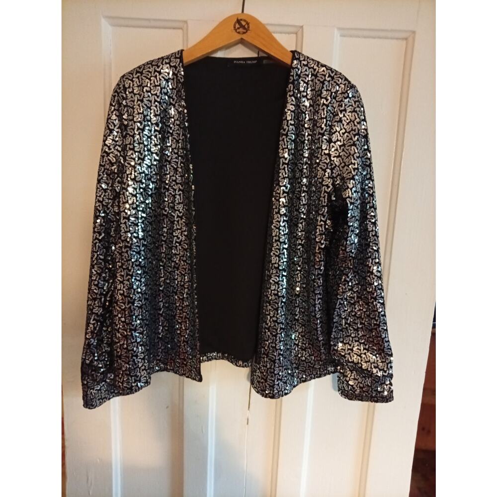 Ivanka Trump size M  sequined open-front jacket blouse